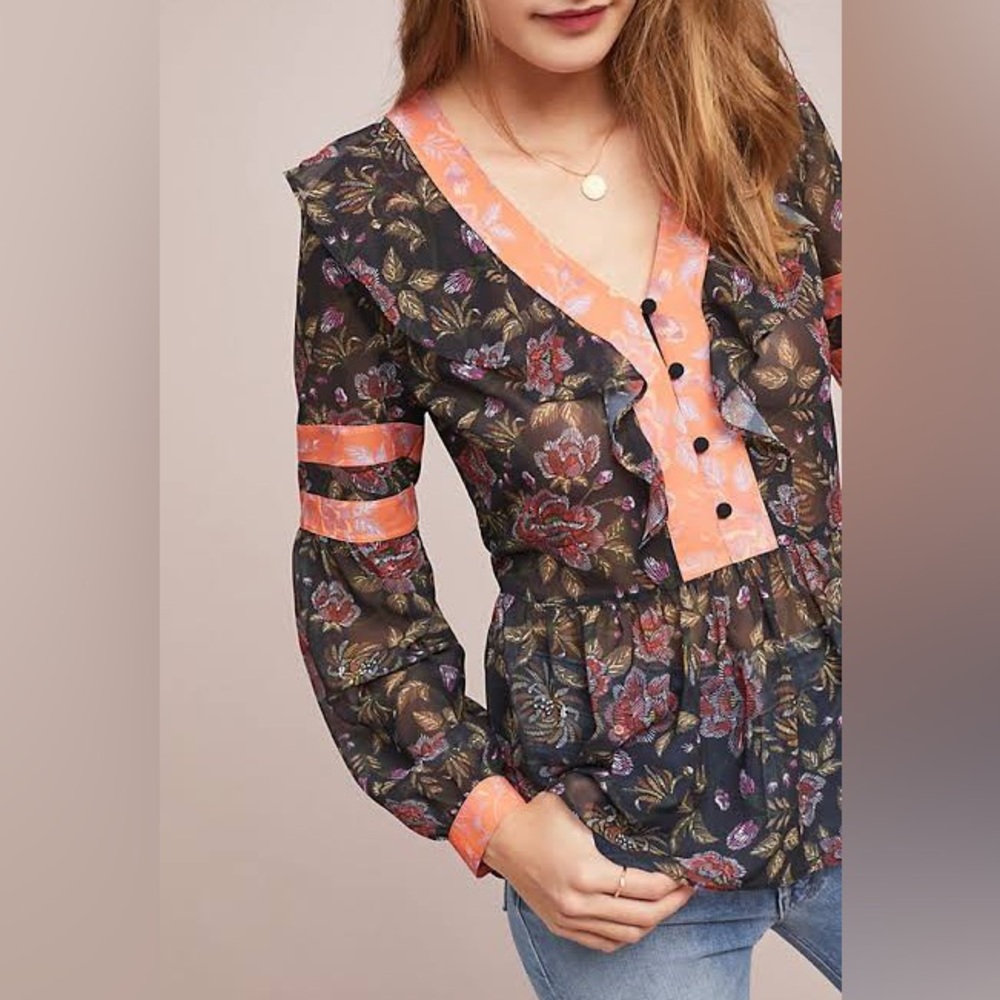Anthro Laia S Francesca Floral Top
